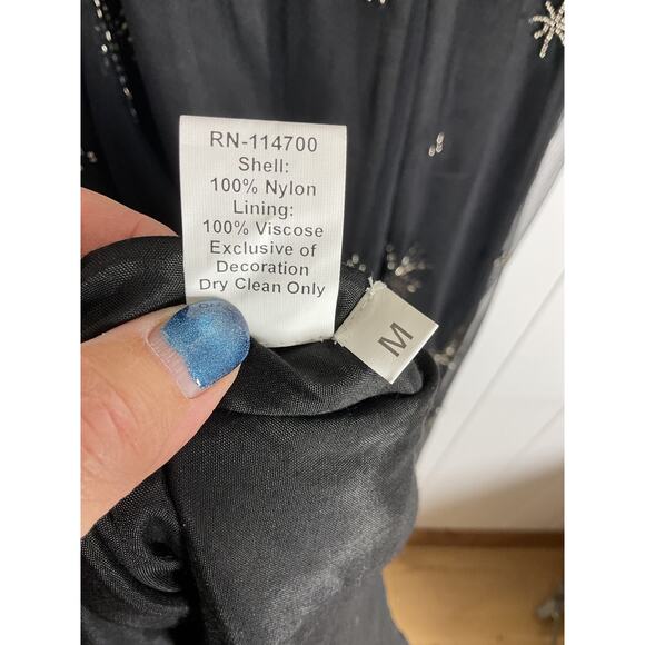 Chan Luu Women's Nora Dress with Star Beaded Embroidery in Black Size Medium NWT - Picture 8 of 8